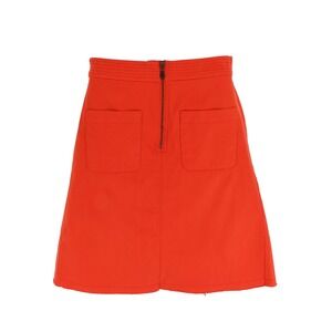Pando Grove A-Line‎ Skirt Womens S Orange Cotton Blend Pockets Stretch Waist NWT